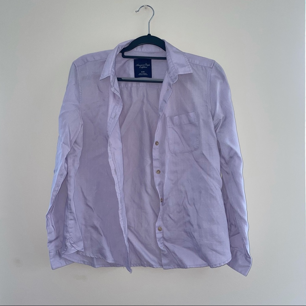 Lilac Long Sleeve Button Up